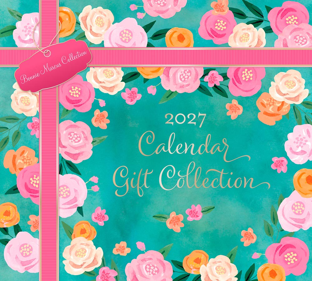 Bonnie Marcus OFFICIAL 2027 Gift Collection | Desk Pad & Wire-O Calendar & Pocket Planner | Sticker Sheet | Foil Stamped Cover | BrownTrout | Fashion Designer Stationery