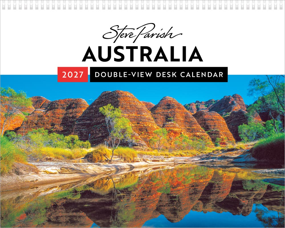 Australia | Steve Parish | 2027 7.5 x 6 Inch Monthly Double-View Easel Desk Calendar | BrownTrout | Travel Scenic Oceania Photography