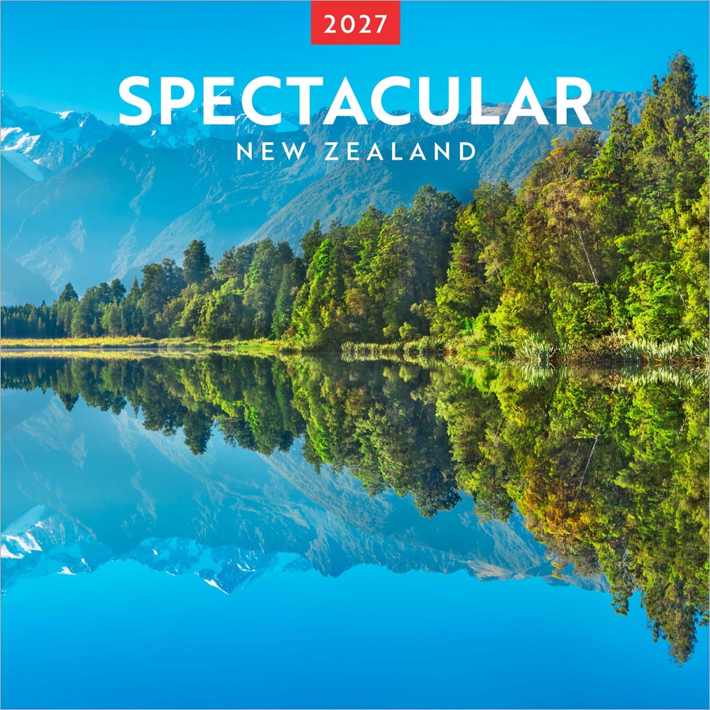 Spectacular New Zealand | 2027 12 x 24 Inch (Hanging) Monthly Square Wall Calendar | Plastic-Free | BrownTrout | Travel Scenic Oceania Photography