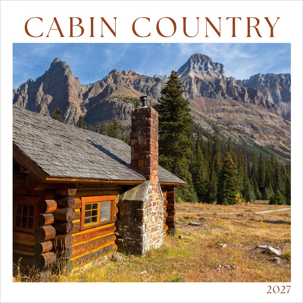 Cabin Country | 2027 12 x 24 Inch (Hanging) Monthly Square Wall Calendar | Wyman Publishing | Outdoor Log Nature Rural