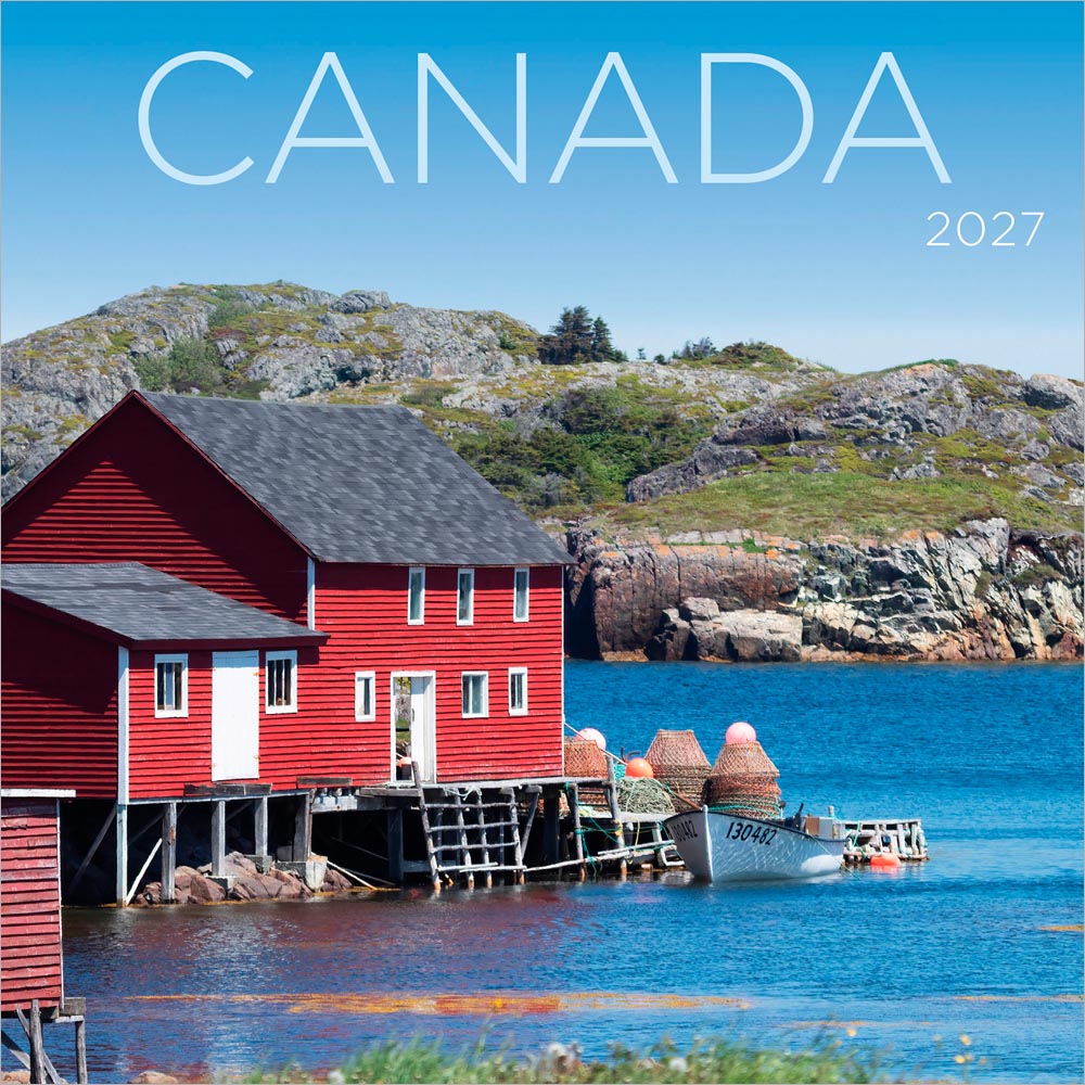 Canada | 2027 7 x 14 Inch (Hanging) Monthly Mini Wall Calendar | English/French Bilingual | Wyman Publishing | Regional Travel Scenic