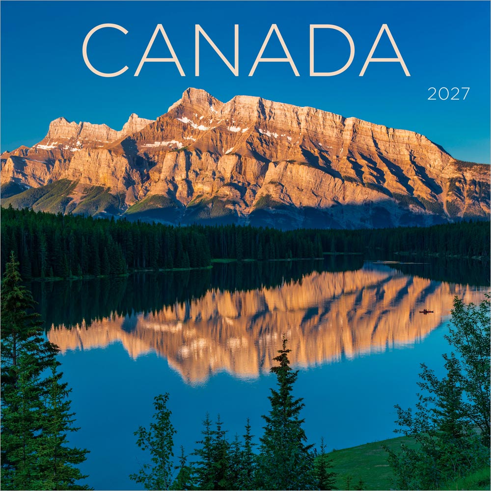 Canada | 2027 12 x 24 Inch (Hanging) Monthly Square Wall Calendar | English/French Bilingual | Wyman Publishing | Regional Travel Nature Scenic