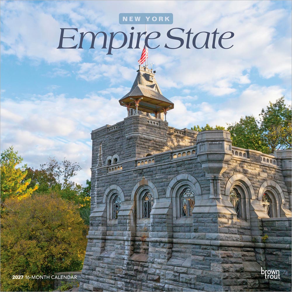 Empire State | New York Places | 2027 12 x 24 Inch (Hanging) Monthly Square Wall Calendar | Plastic-Free | BrownTrout | USA United States of America Northeast State Nature