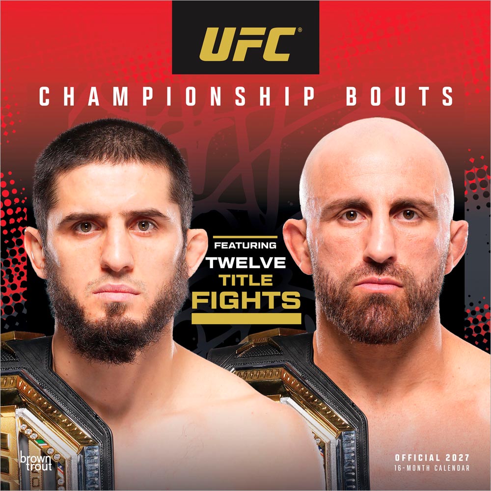 Ultimate Fighting Championship OFFICIAL | Championship Bouts | 2027 12 x 24 Inch (Hanging) Monthly Square Wall Calendar | Plastic-Free | BrownTrout | UFC Sport MMA
