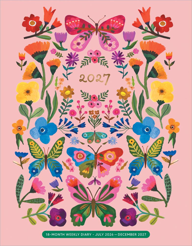 Butterfly Blooms | 2027 Diary Calendar | BrownTrout | Notes Inspiration