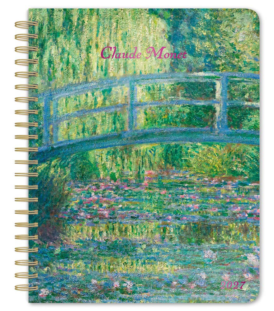 Claude Monet | 2027 6 x 7.75 Inch Weekly Desk Planner | Foil Stamped Cover | BrownTrout | Impressionist Artist Garden