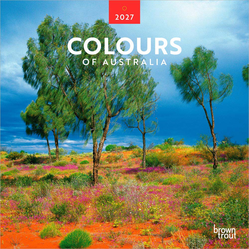 Colours of Australia | 2027 12 x 24 Inch (Hanging) Monthly Square Wall Calendar | Plastic-Free | BrownTrout | Travel Scenic Oceania Photography