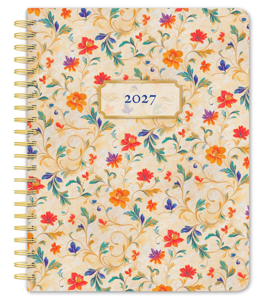Tuscan Delight | 2027 6 x 7.75 Inch Weekly Desk Planner | Foil Stamped Cover | BrownTrout | Stationery Elegant Exclusive