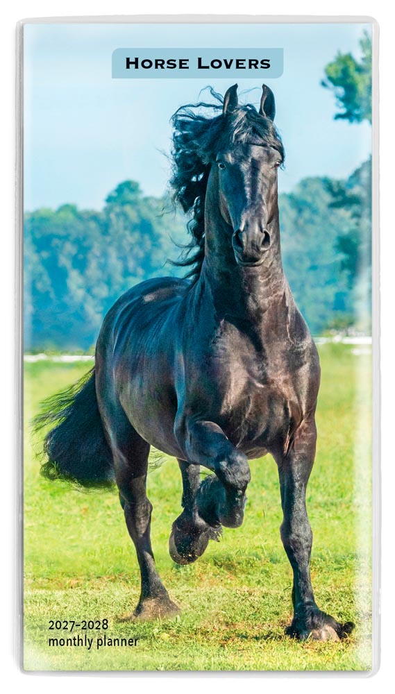 Horse Lovers | 2027-2028 3.5 x 6.5 Inch Two Year Monthly Pocket Planner Calendar | BrownTrout | Animals Equestrian