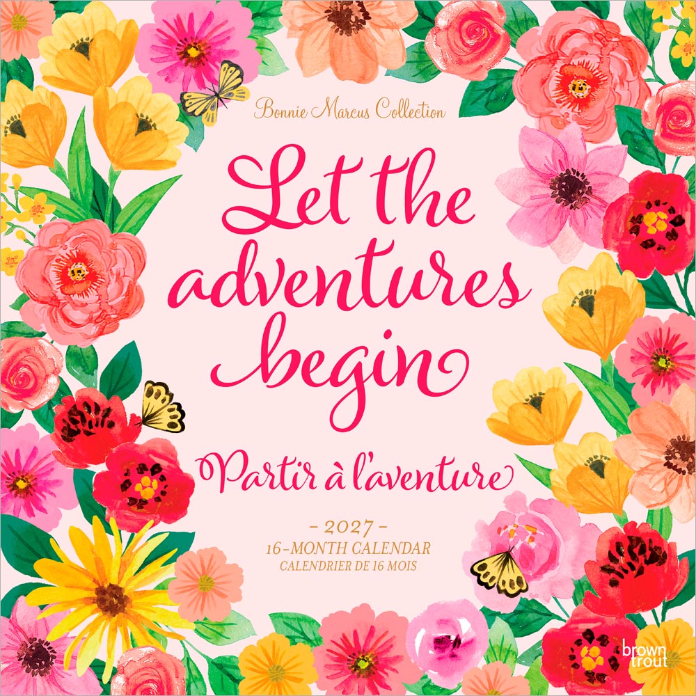 Bonnie Marcus OFFICIAL | 2027 12 x 24 Inch (Hanging) Monthly Square Wall Calendar | English/French Bilingual | BrownTrout | Fashion Designer Stationery