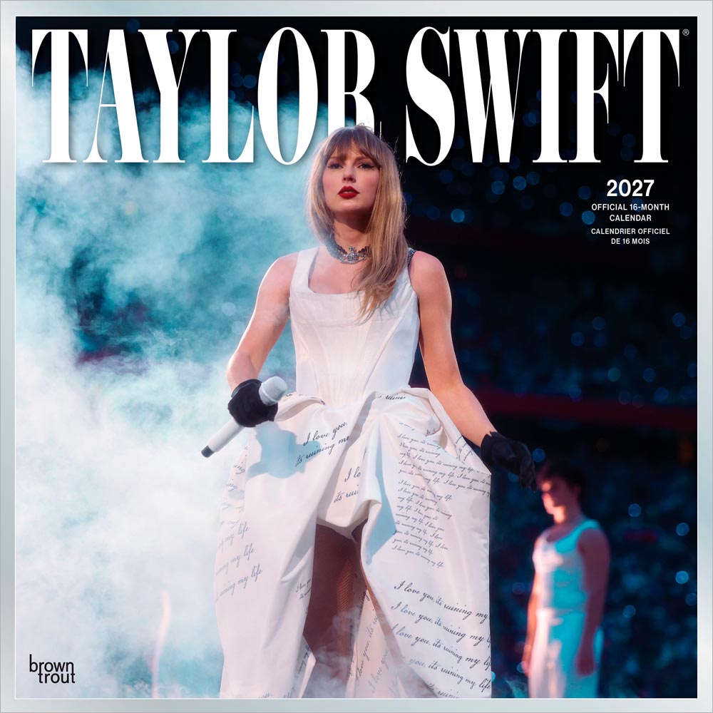 Taylor Swift OFFICIAL | 2027 12 x 24 Inch (Hanging) Monthly Square Wall Calendar | English/French Bilingual | BrownTrout | Music Pop Singer Songwriter Celebrity