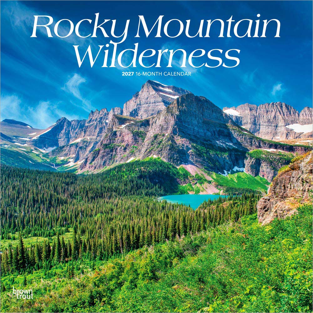 Rocky Mountain Wilderness | 2027 12 x 24 Inch (Hanging) Monthly Square Wall Calendar | Plastic-Free | BrownTrout | USA United States of America Scenic Nature