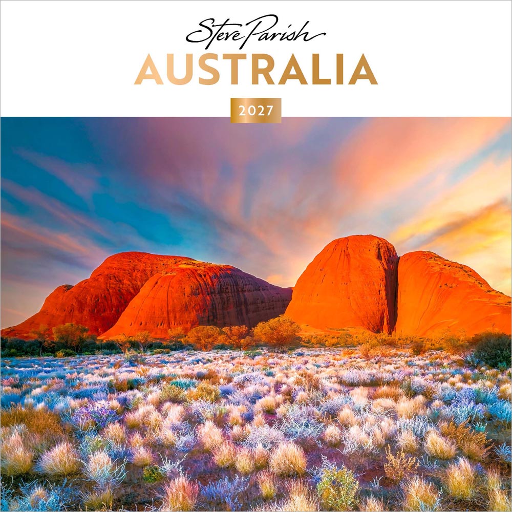 Australia | Steve Parish | 2027 12 x 24 Inch (Hanging) Monthly Square Wall Calendar | Foil Stamped Cover | Plastic-Free | BrownTrout | Travel Australiana Scenic