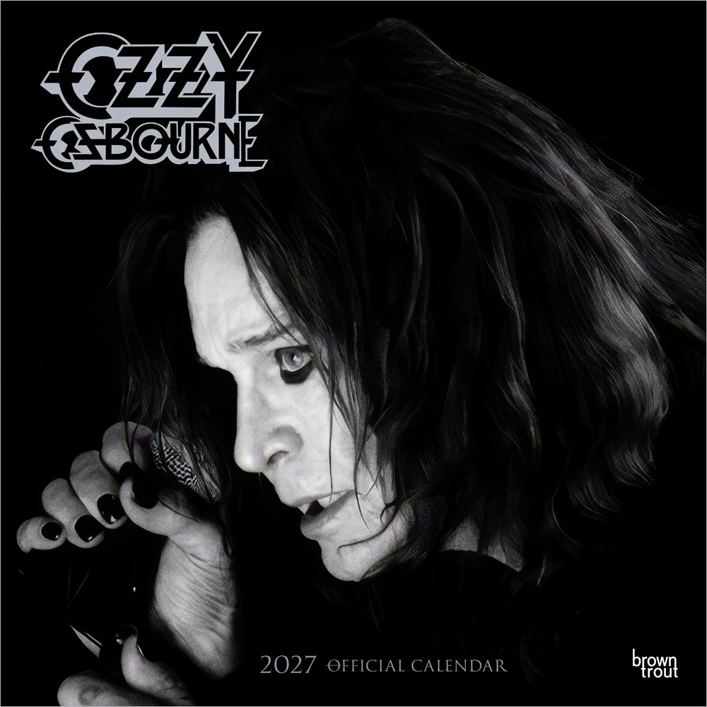 Ozzy Osbourne OFFICIAL | 2027 12 x 24 Inch (Hanging) Monthly Square Wall Calendar | BrownTrout | Heavy Metal Black Sabbath